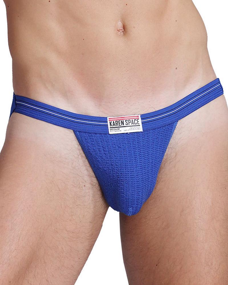 

Solid Logo Patch Skinny T-string Panties Underwear, Blue