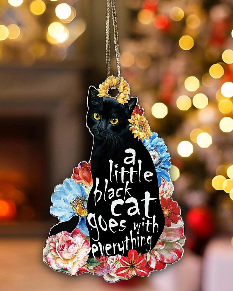 Ornements d'arbre de noël en acrylique, 1 pièce, Adorable chat qui crie, décoration suspendue de noël