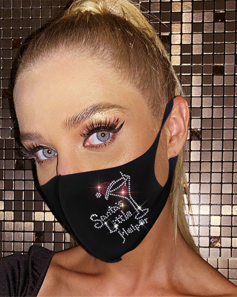 

Christmas Pattern Studded Breathable Face Mask, Style4