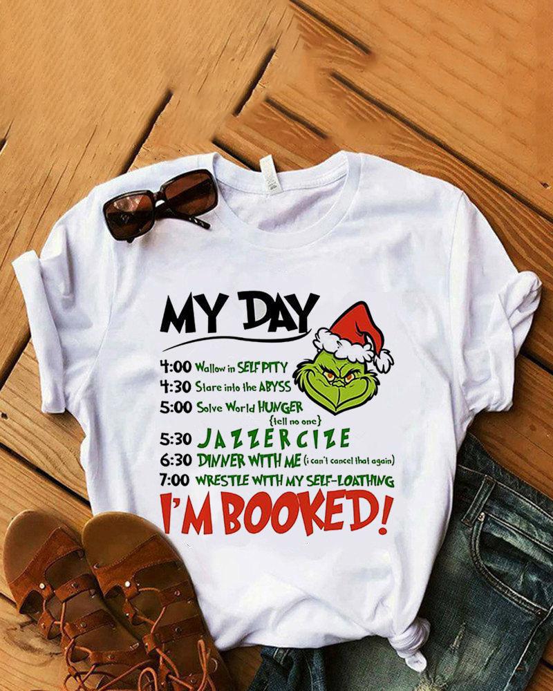 

Christmas Grinches Print Short Sleeve Top, Style4
