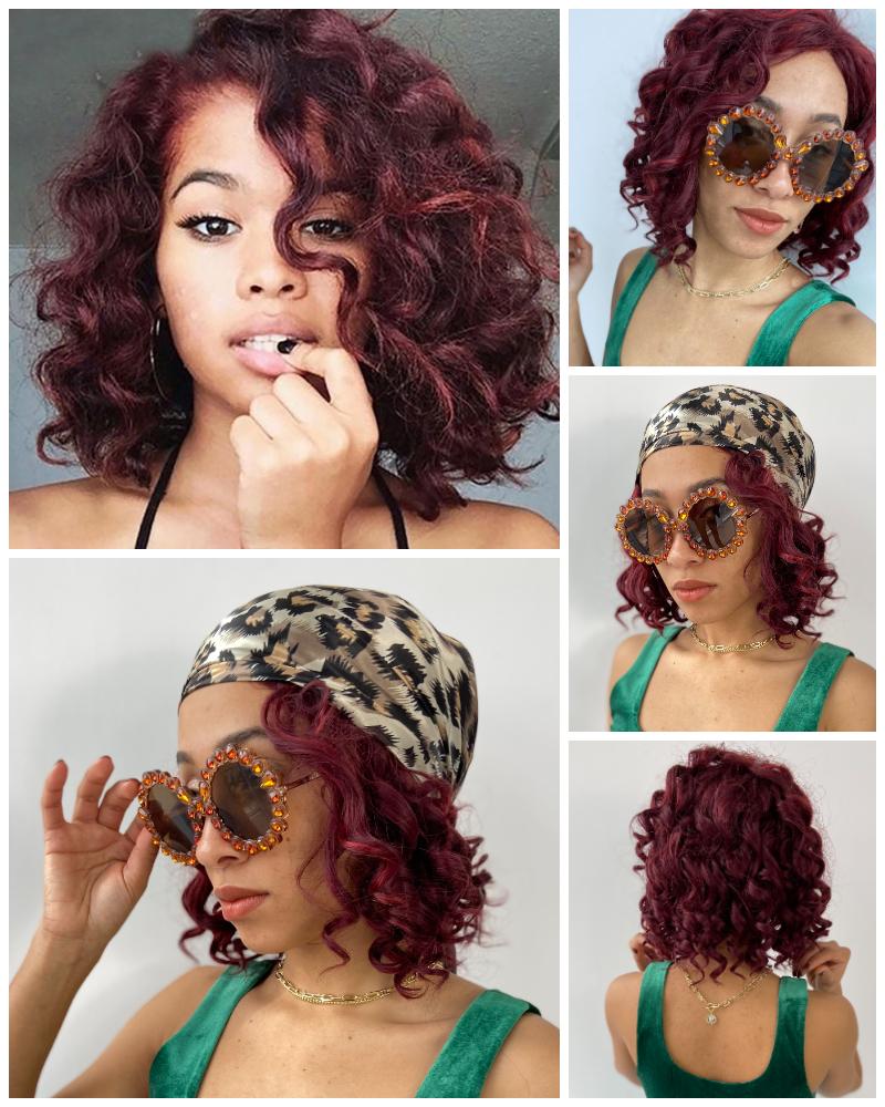 

Short Bob Curly Explosion Hair Wig, Red