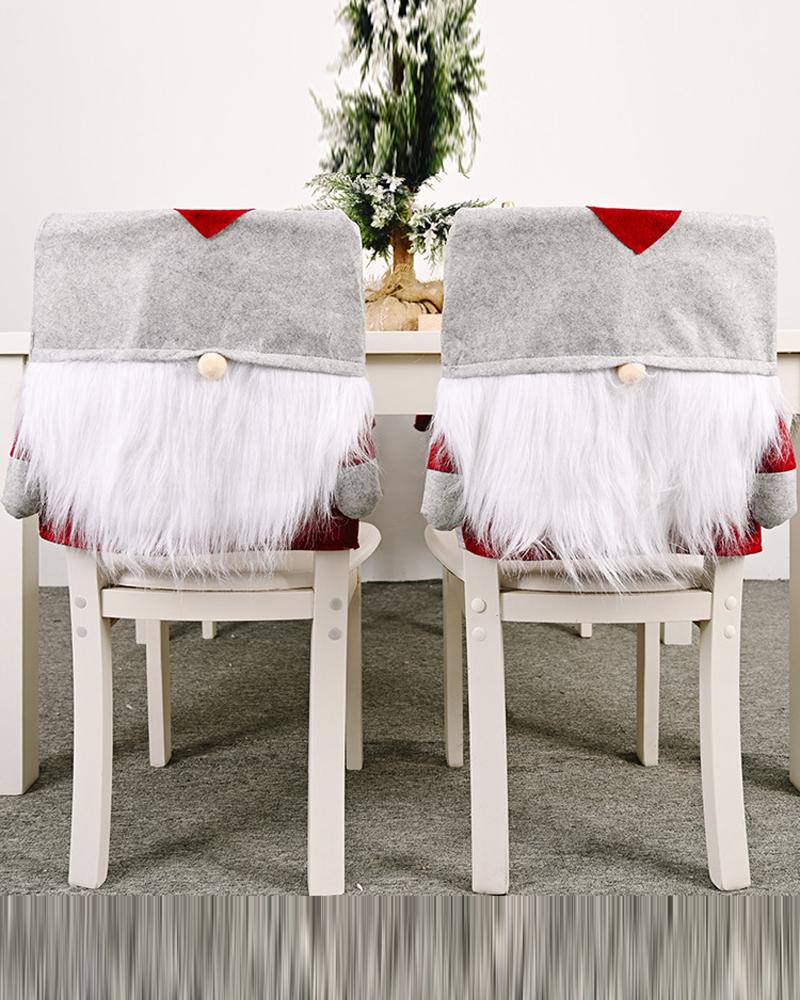 

Set Christmas Dining Chair Covers Dinner Chair Slipcovers Christmas Chair Seat Back Covers Protector Holidays Home Party Decoration, Gray