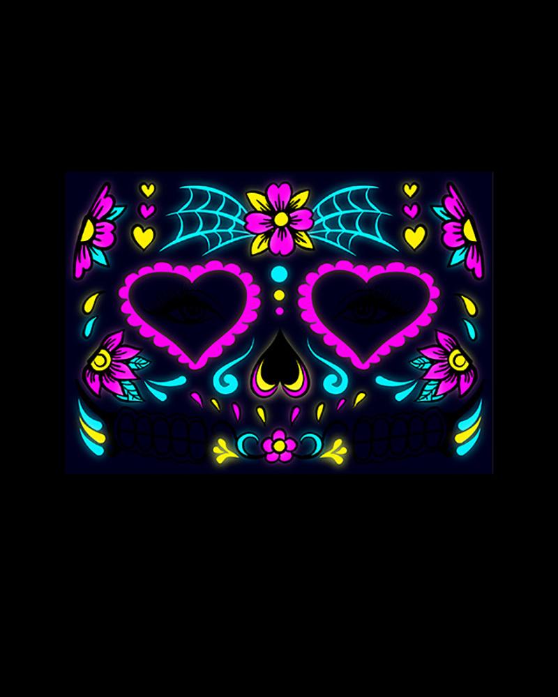 

Halloween Party Makeup Masquerade Fluorescence Skull Temporary Face Tattoos Stickers, Style6