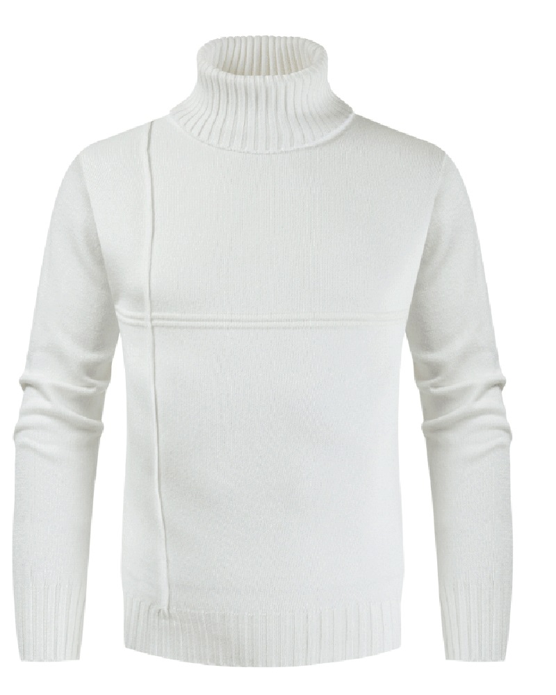 

Men Striped Long Sleeve Sweater, White