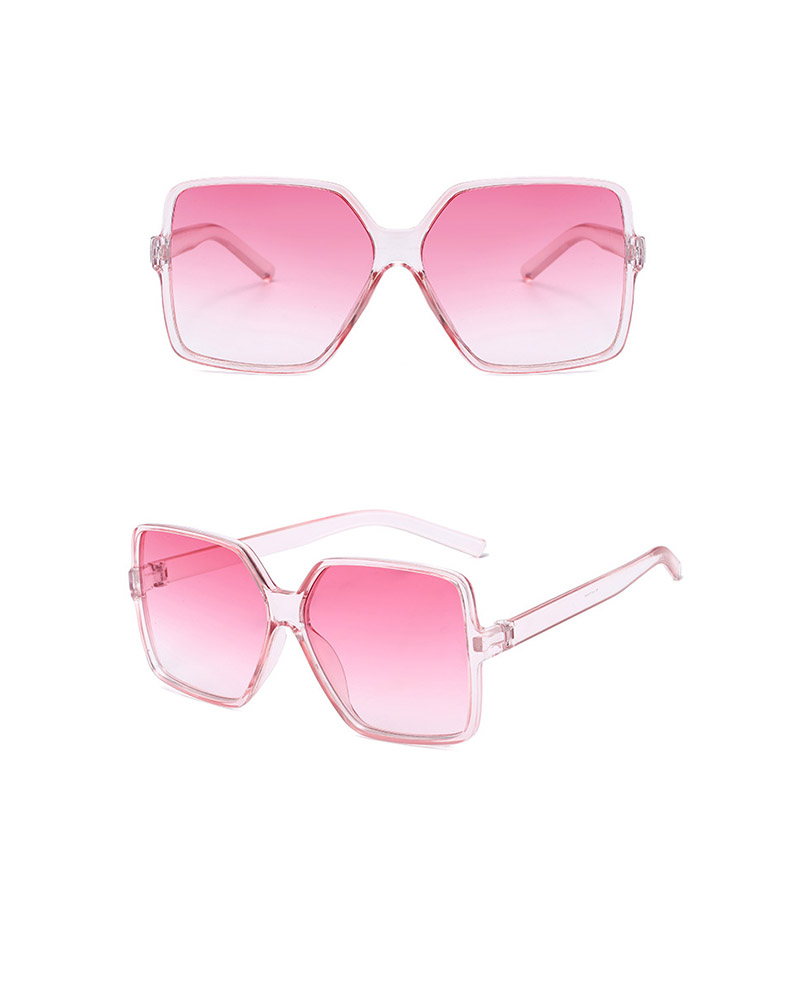 

1Pair Square Frame Oversized Gradient Lens Sunglasses, Pink