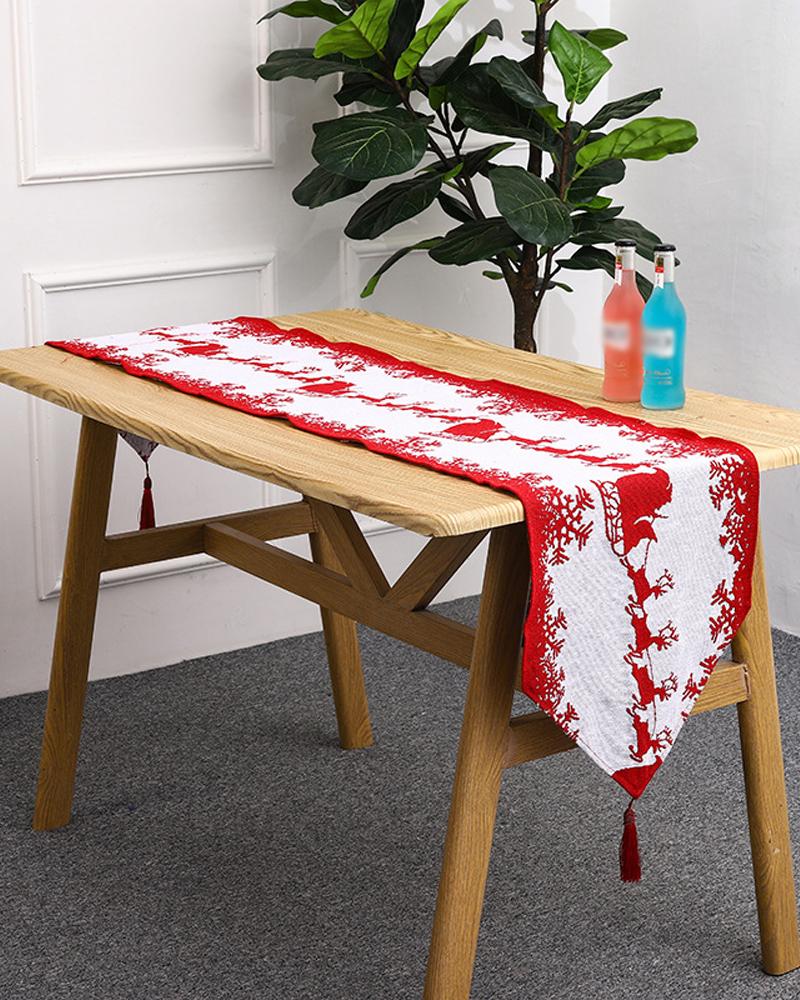 

1pc Christmas Table Runner Seasonal Winter Holiday Kitchen Dining Table Decorations Indoor Outdoor Home Party Supplies, Style6