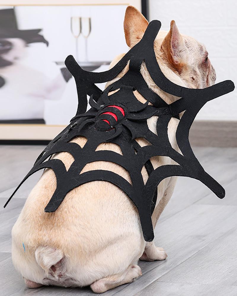 

Halloween Pet Costume for Dogs and Cats Funny Holiday Spiderweb Dog Adjustable Clothes Soft Pet Cosplay Clothes for Dogs and Kittens, Black