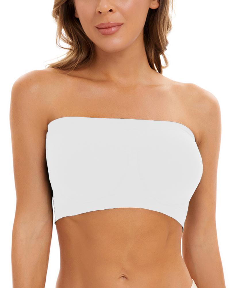 

Strapless Bandeau Bralette Invisible Bra, White