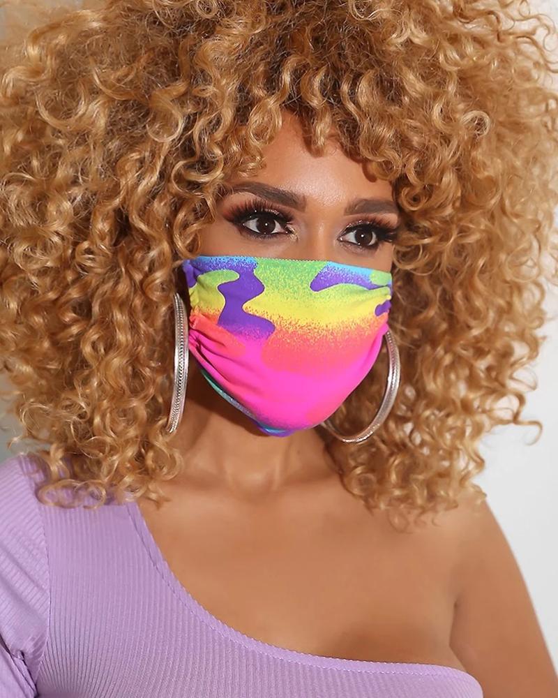 

Colorblock Breathable Mouth M .a. s. k Washable And Reusable, Hot pink