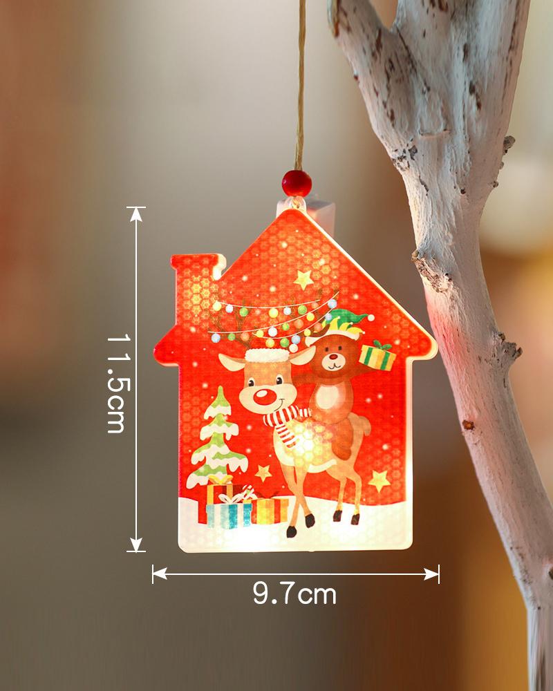 

1pc Christmas Lighted Window Decoration LED Christmas Tree Hanging Light 3D Light Ornament Christmas Indoor Outdoor Home Decoration, Style4