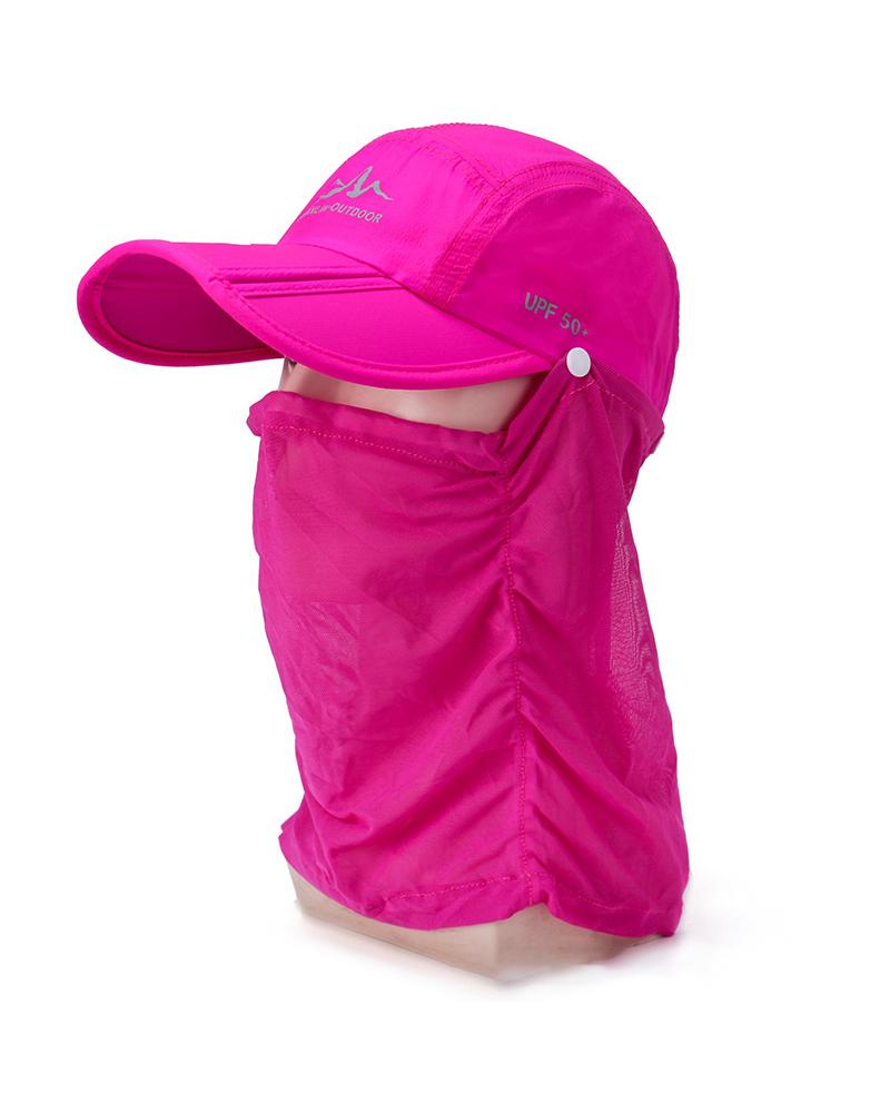 

Fishing Cap Sun Hat Face Cover UPF 50+ Quick Dry Fishing Hat Removable Neck Flap Outdoor Sports, Hot pink