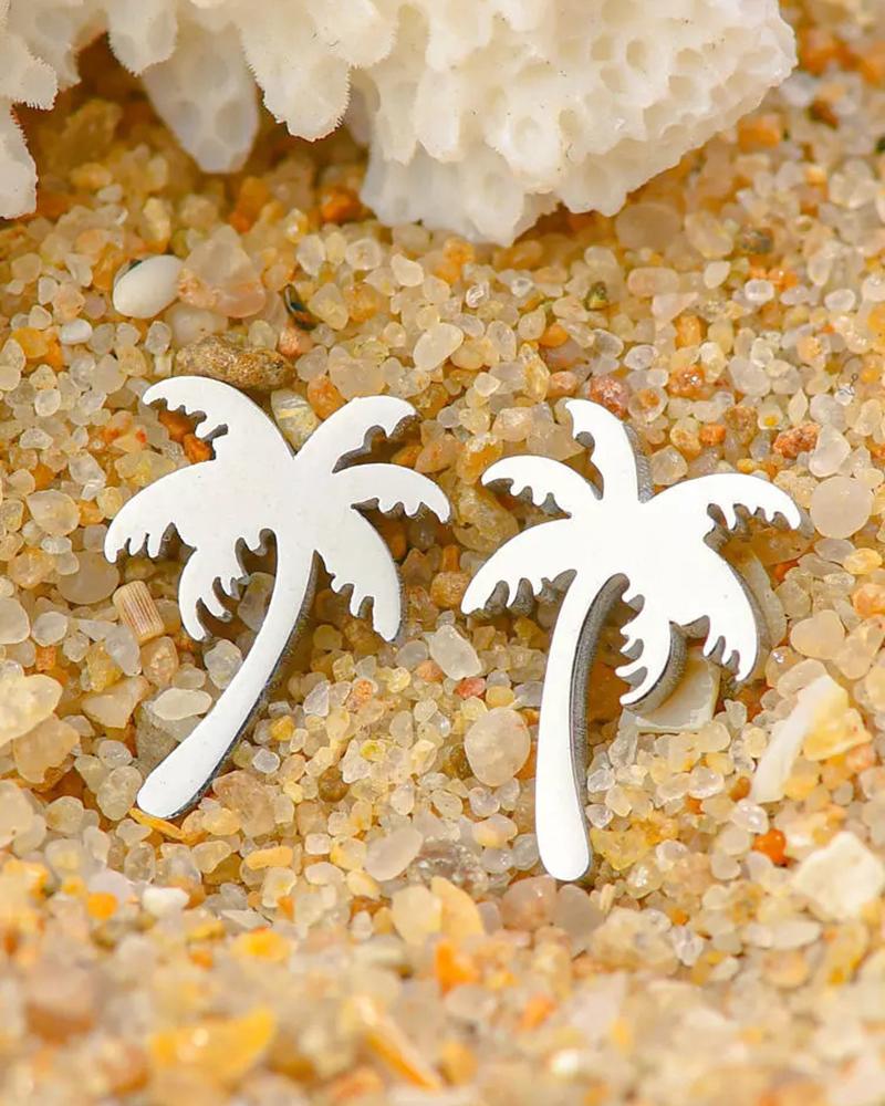 

1Pair Coconut Shaped Earrings, Silver
