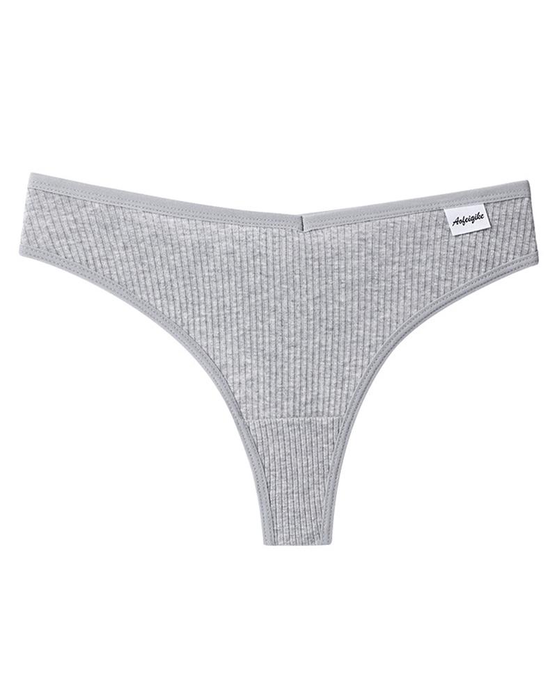 

Skinny Low Waist Solid Color Panties, Gray