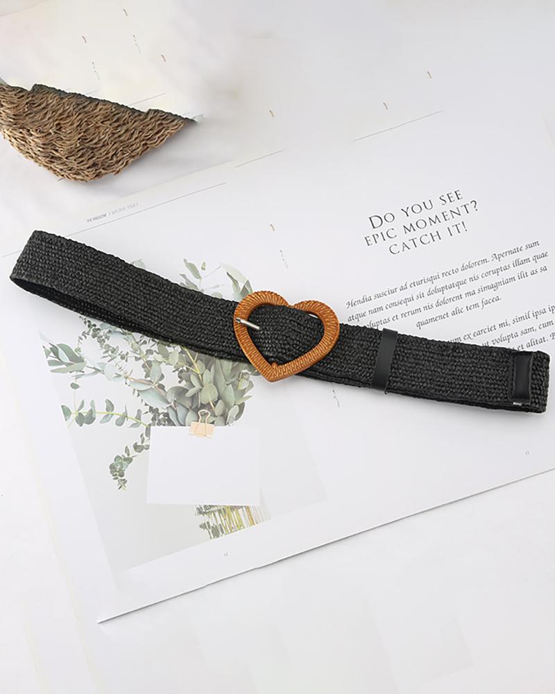 

Retro Straw Woven Elastic Stretch Clan Waist Belt, Style3