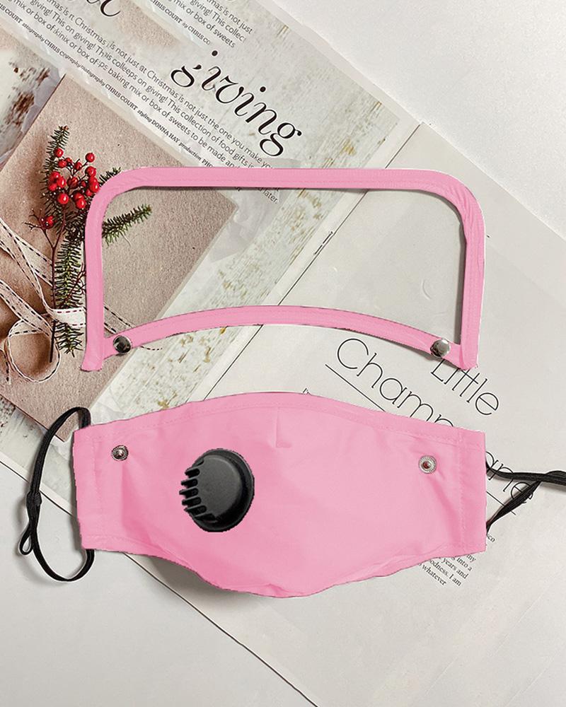 

Detachable Valve Face Mask With Eyes Shield, Pink