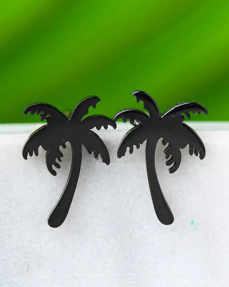 

1Pair Coconut Shaped Earrings, Black