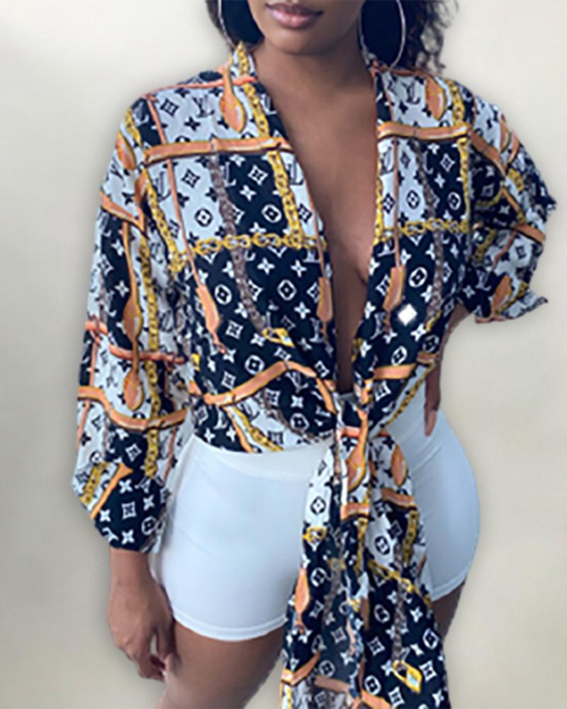 

All Over Print Long Sleeve Shirt, Multicolor