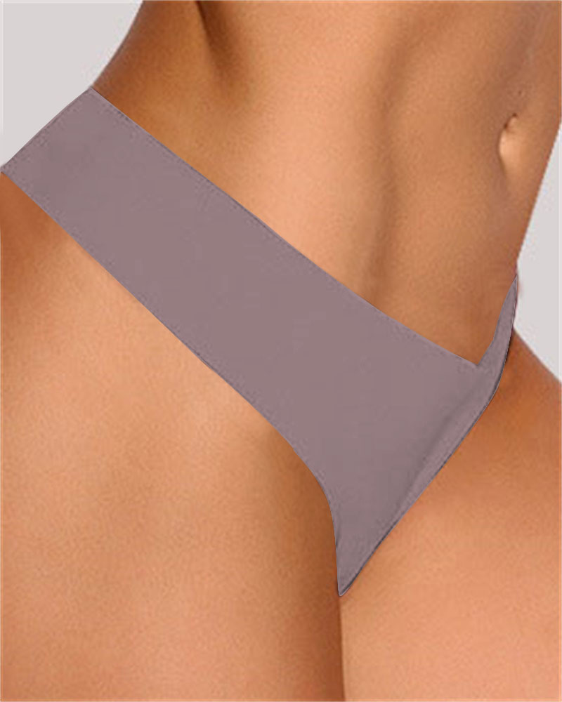 

Seamless Plain Thong Panty, Dark grey