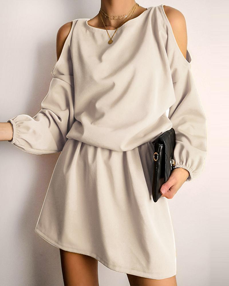 

Cold Shoulder Casual Dress, Khaki