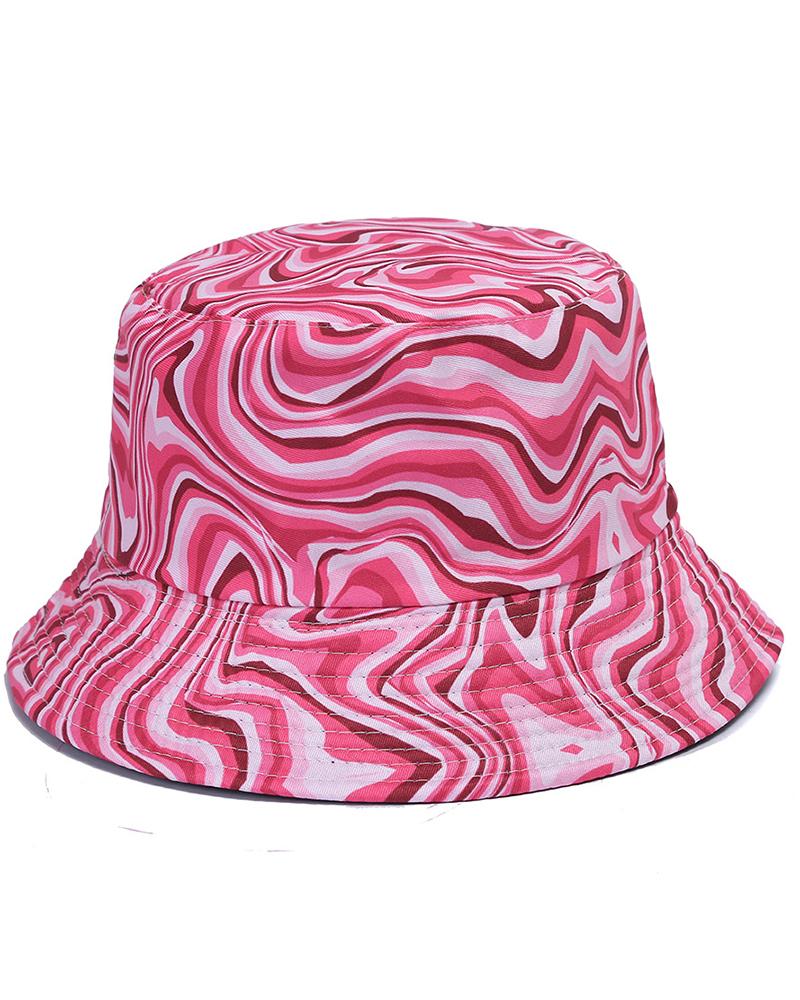 

Marble Print Sun Bucket Hat, Style4