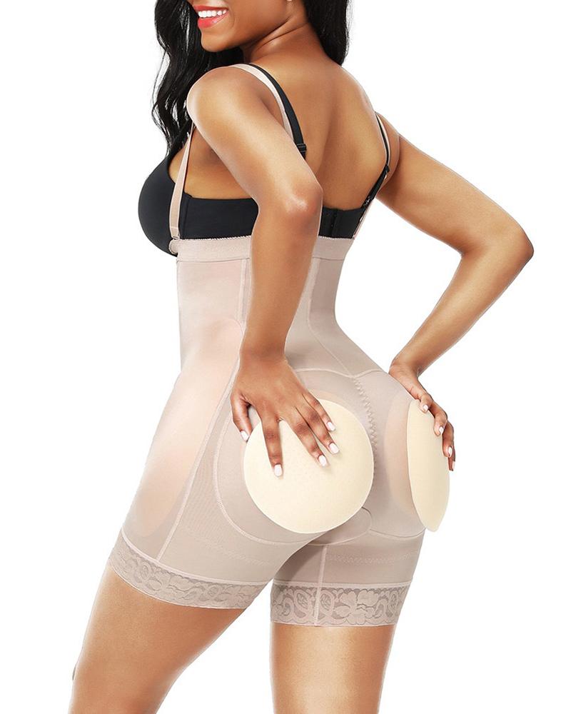 

High Waist Tummy Hip Control Padded Shaper Butt Lifter Hip Enhancer Shapewear, Nude