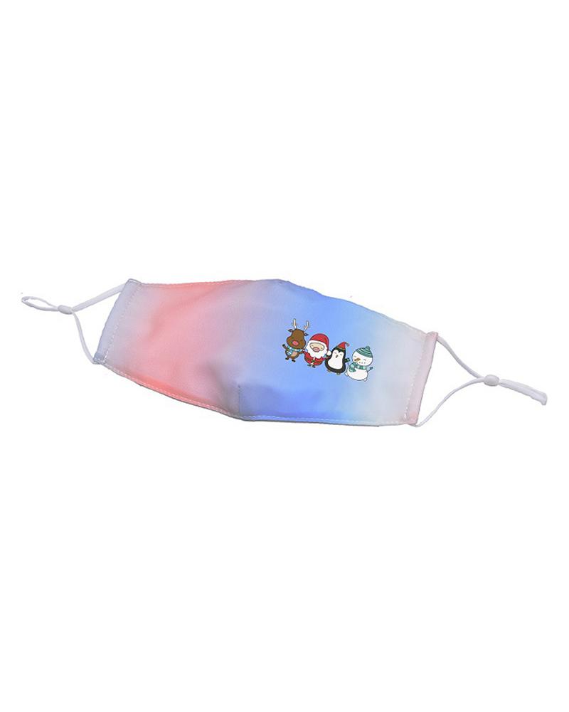 

Christmas Gradient Color Mixed Print Breathable Face Mask, Style6