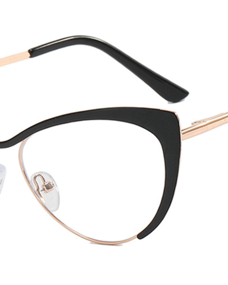 

1Pair Cat Eye Metal Frame Eyeglasses, Black