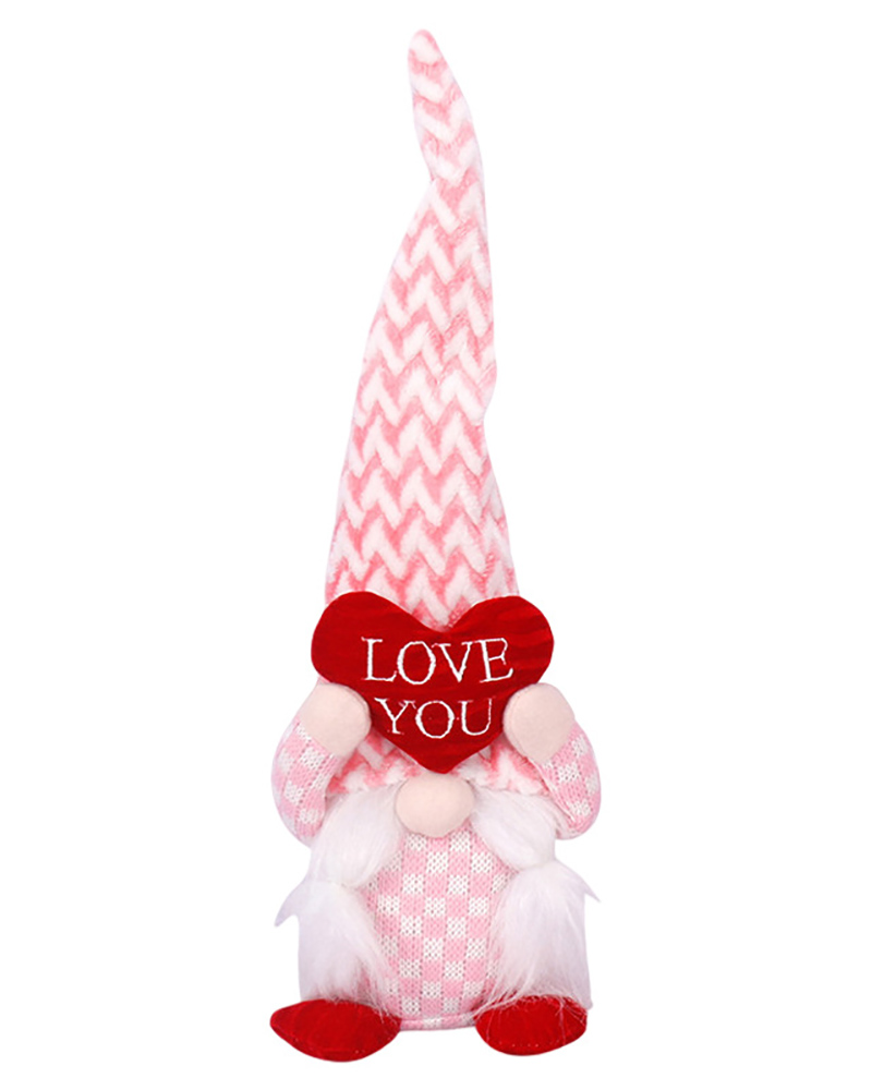

Valentine's Day Heart Decor Faceless Dwarf Doll Plush Toys, Style2