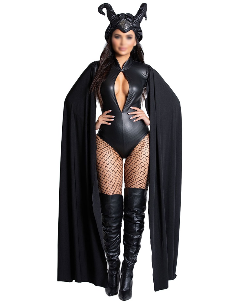 

Halloween Cloak Sleeve Witch Costume Set Cosplay Carnival Party, Black