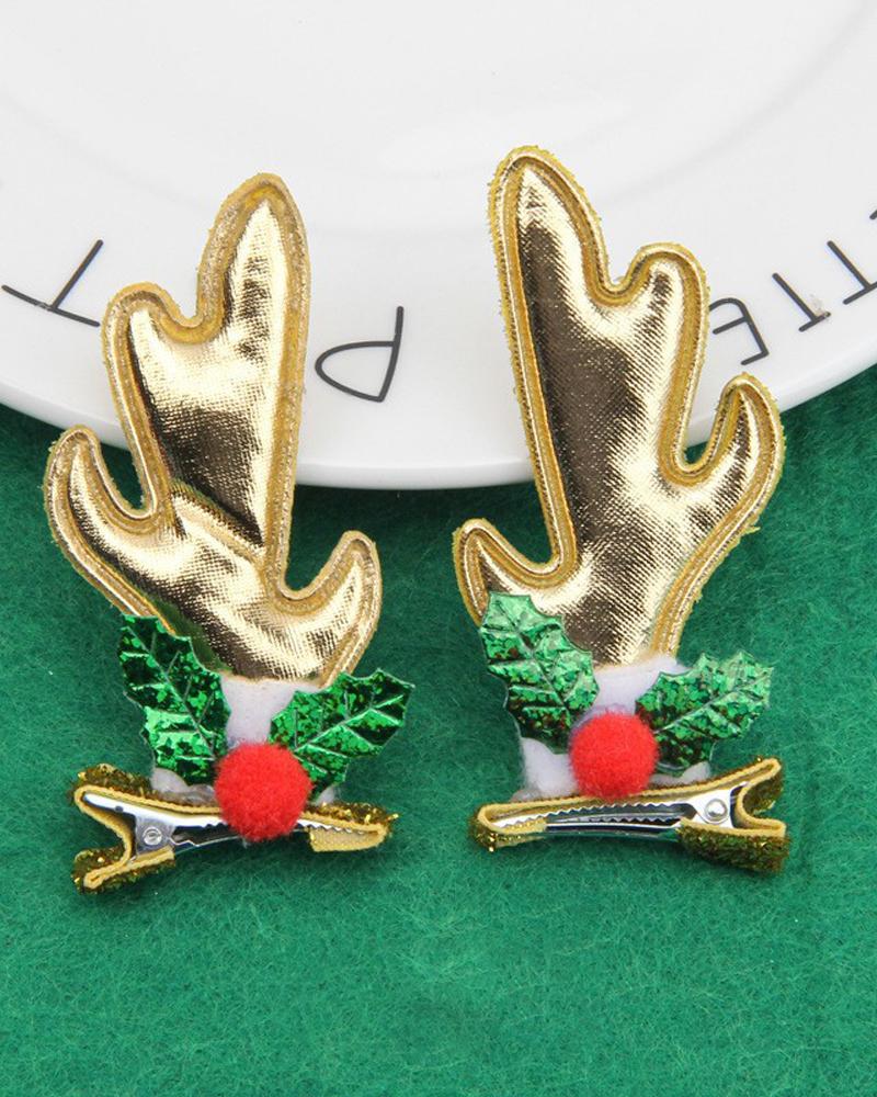 

1Pair Christmas Hair Clips Antlers Hairpins Hair Accessories Christmas Ornament Party Headpiece, Style2