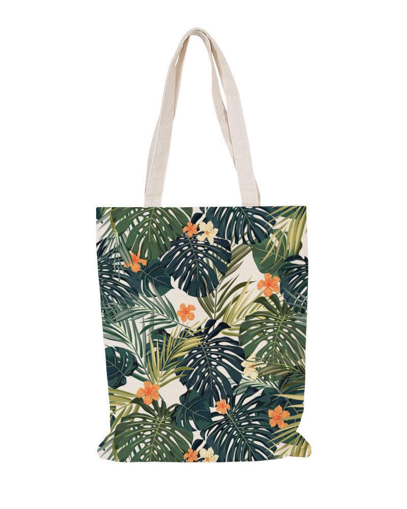 

Tropical Print Large Capacity Tote Bag, Style1