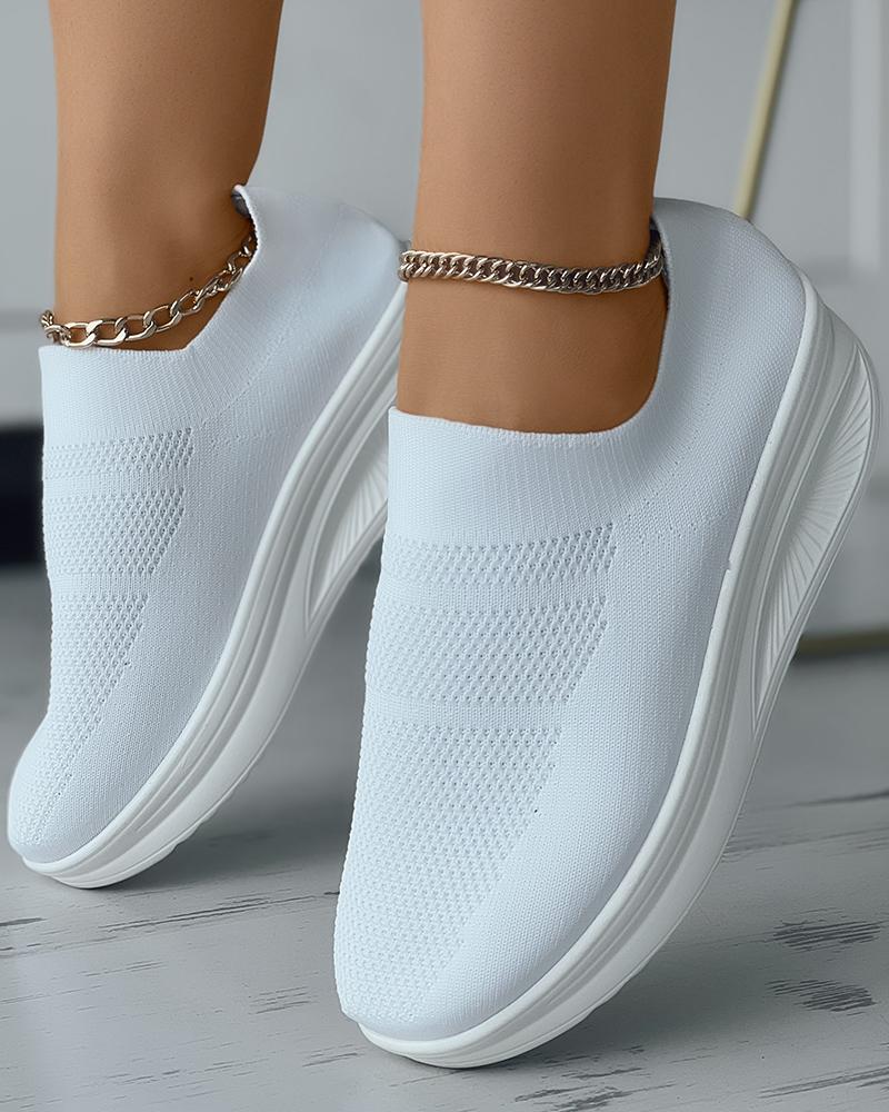 

Slip-on Breathable Knit Sneakers, White