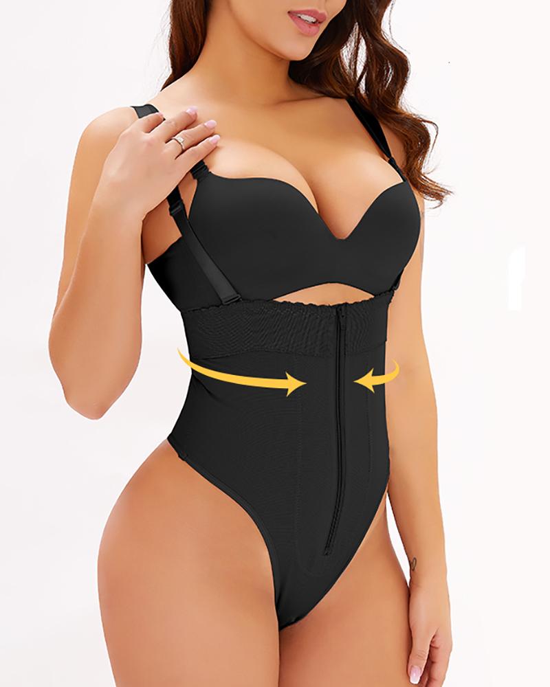 

Open Crotch Body Shaper Waist Trainer Butt Lifter Tummy Control Shapewear, Black