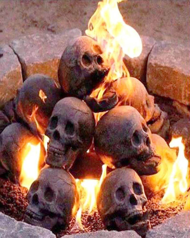 

Fireproof Skull Sculpture for Fireplace Small Size Highly Realistic Replica Human Statue Home Decor Adult Skull Head Bone Model, White