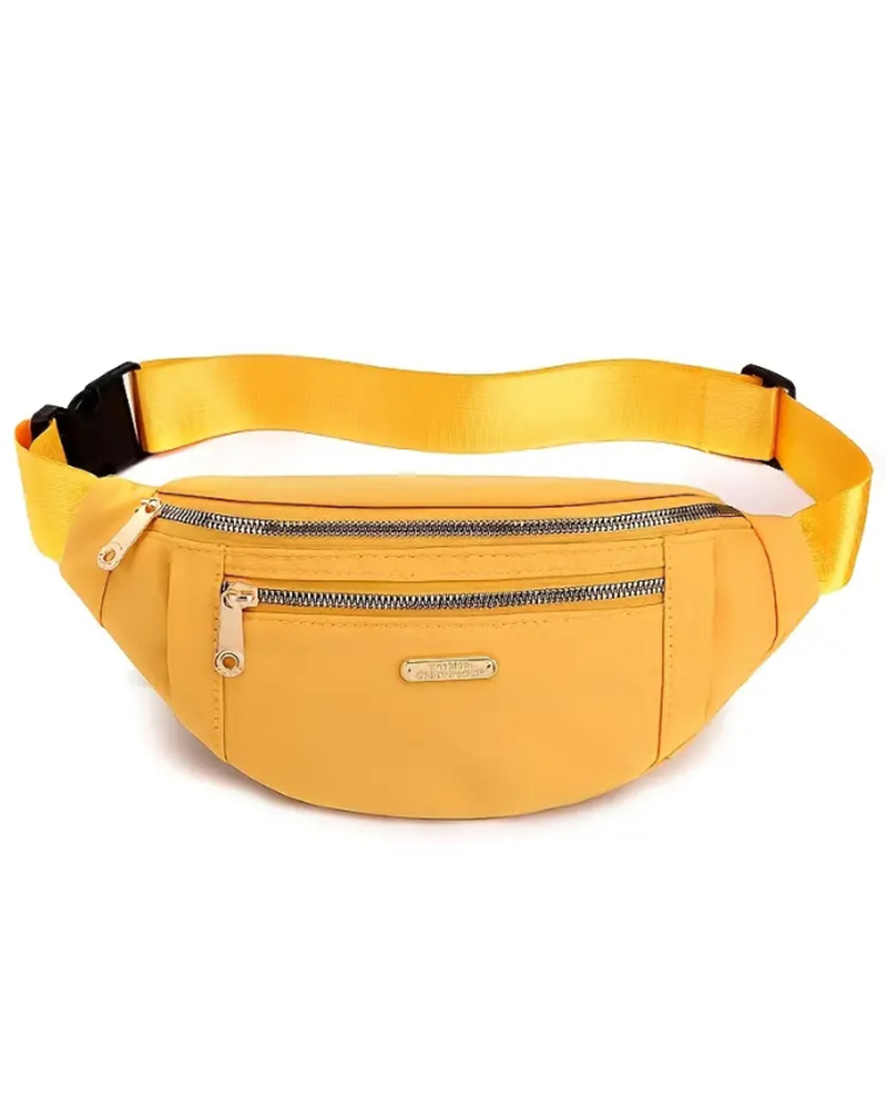 

Fashion Waterproof Large capacity Adjustable Waist Belt Travel Hiking Sports Fanny Pack, Yellow