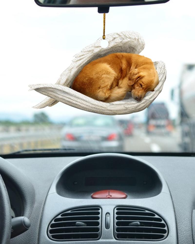 

White Angel Wing Sleeping Dog Decorative Ornament, Style6
