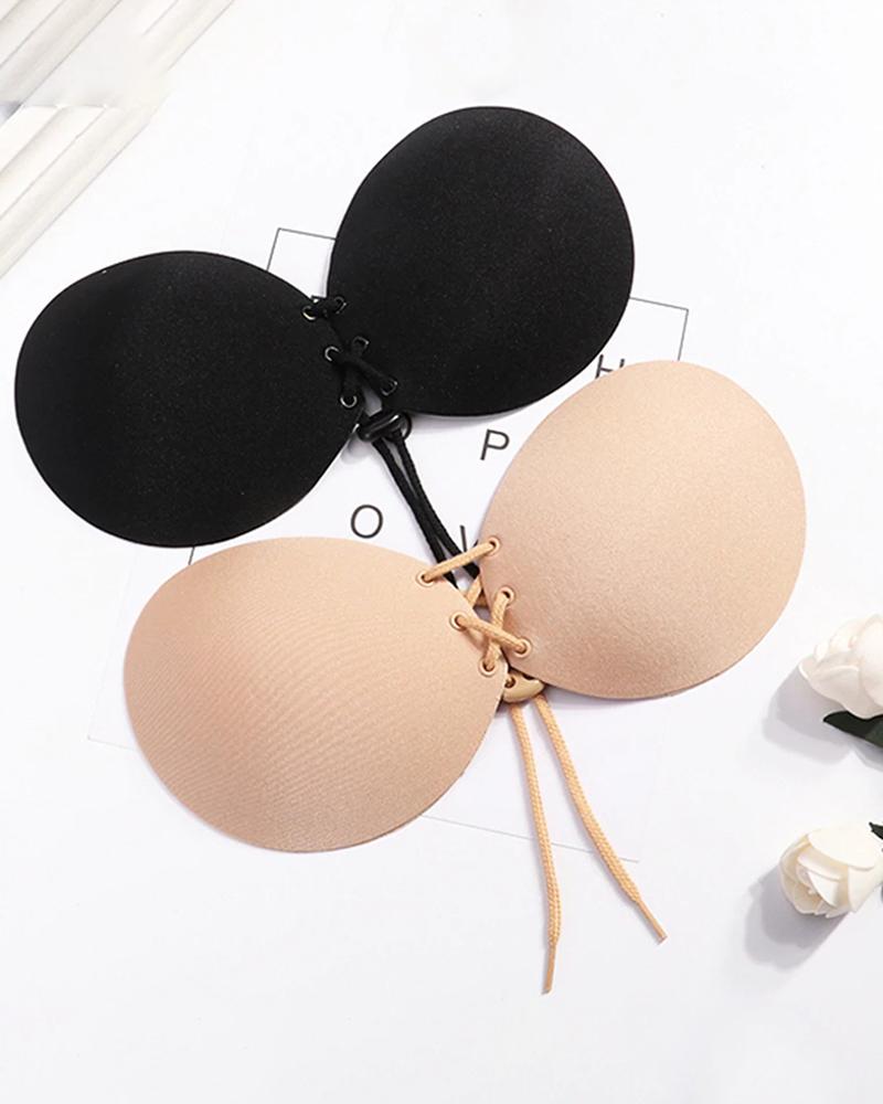 

Invisible Bra Push Up Seamless Self-Adhesive Sticky Front Strapless, Black
