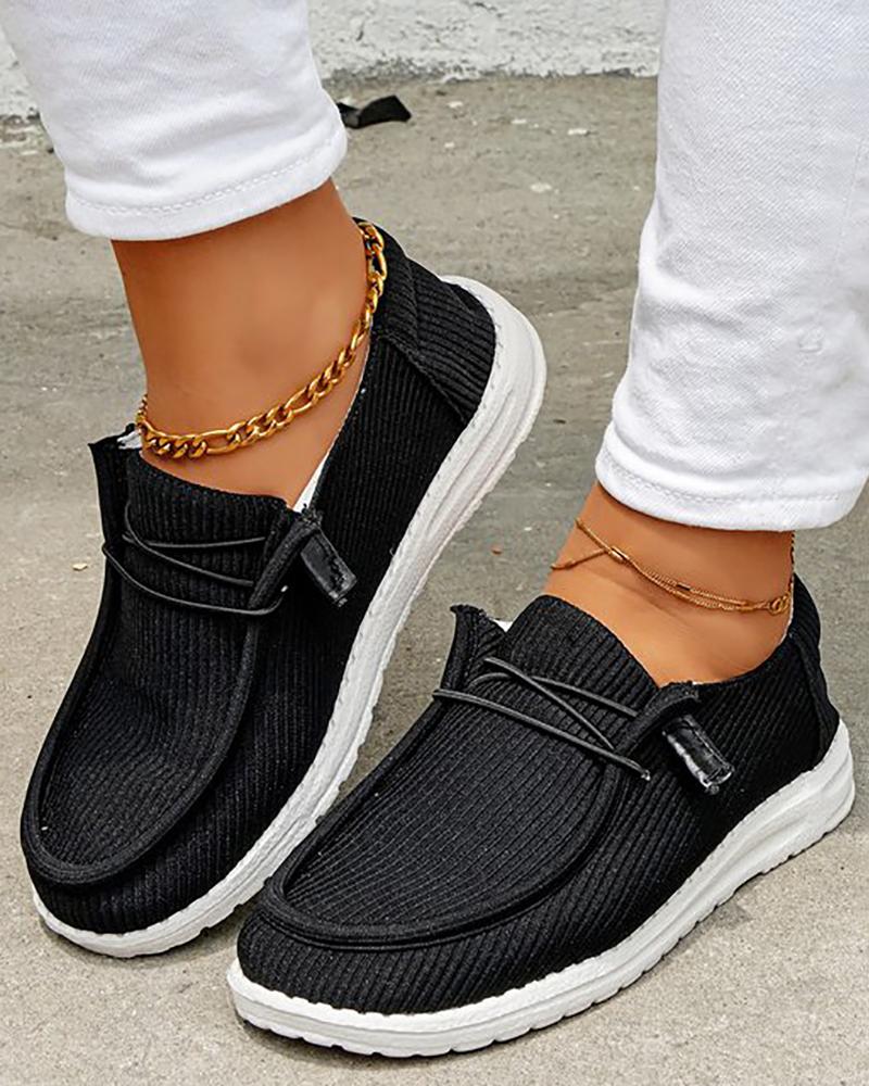 

Lace-up Slip On Canvas Loafer, Black
