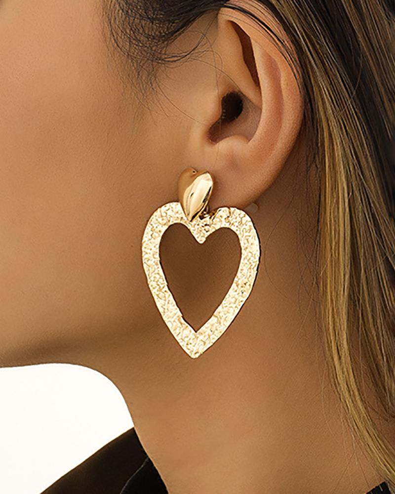 

Double Heart Shaped Earrings, Gold