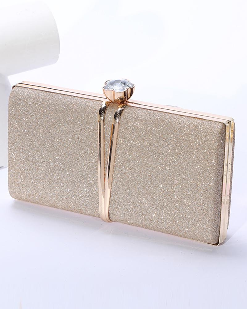 

Glitter Fashionable Evening Clutch Bag, Gold