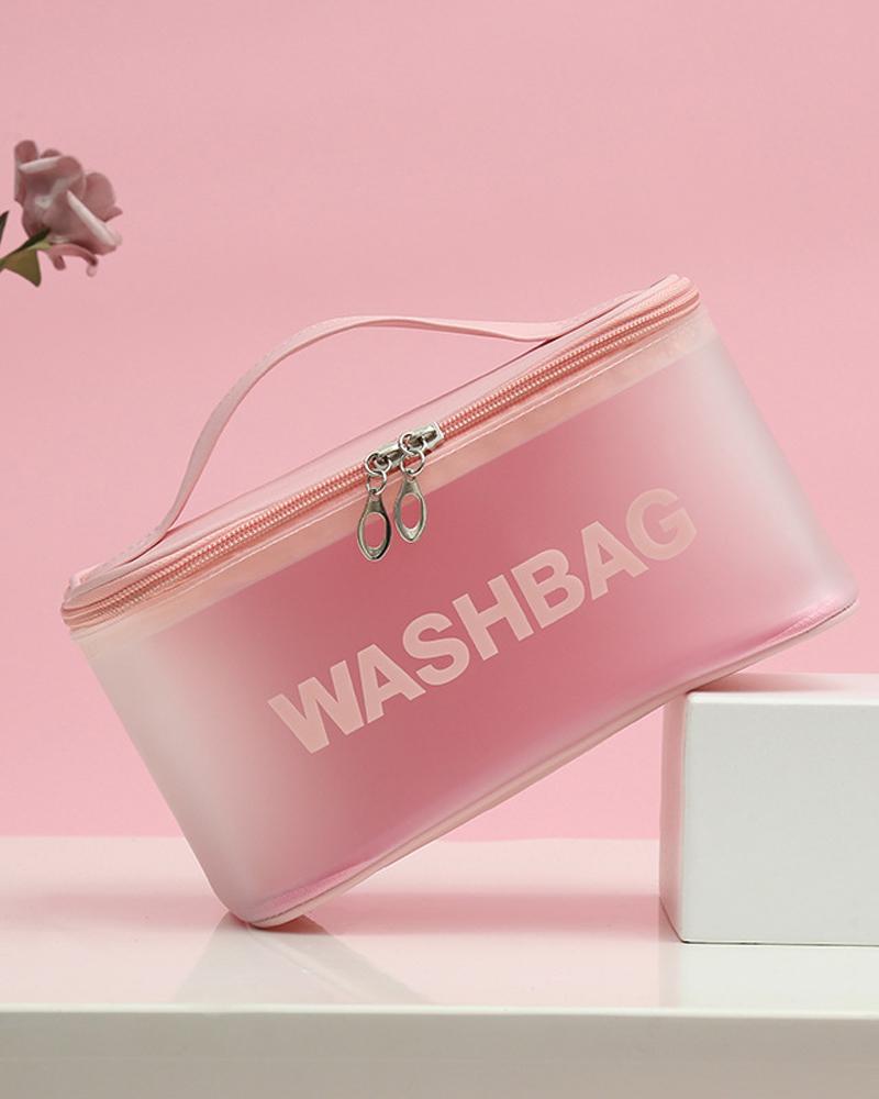 

Clear Makeup Bag Cosmetic Bag Portable Travel Beauty Bag Multifunctional Toiletry Organizer, Pink