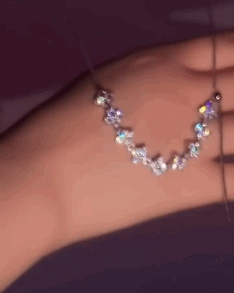 

Star Shaped Rhinestone Tassel Design Necklace, Silver