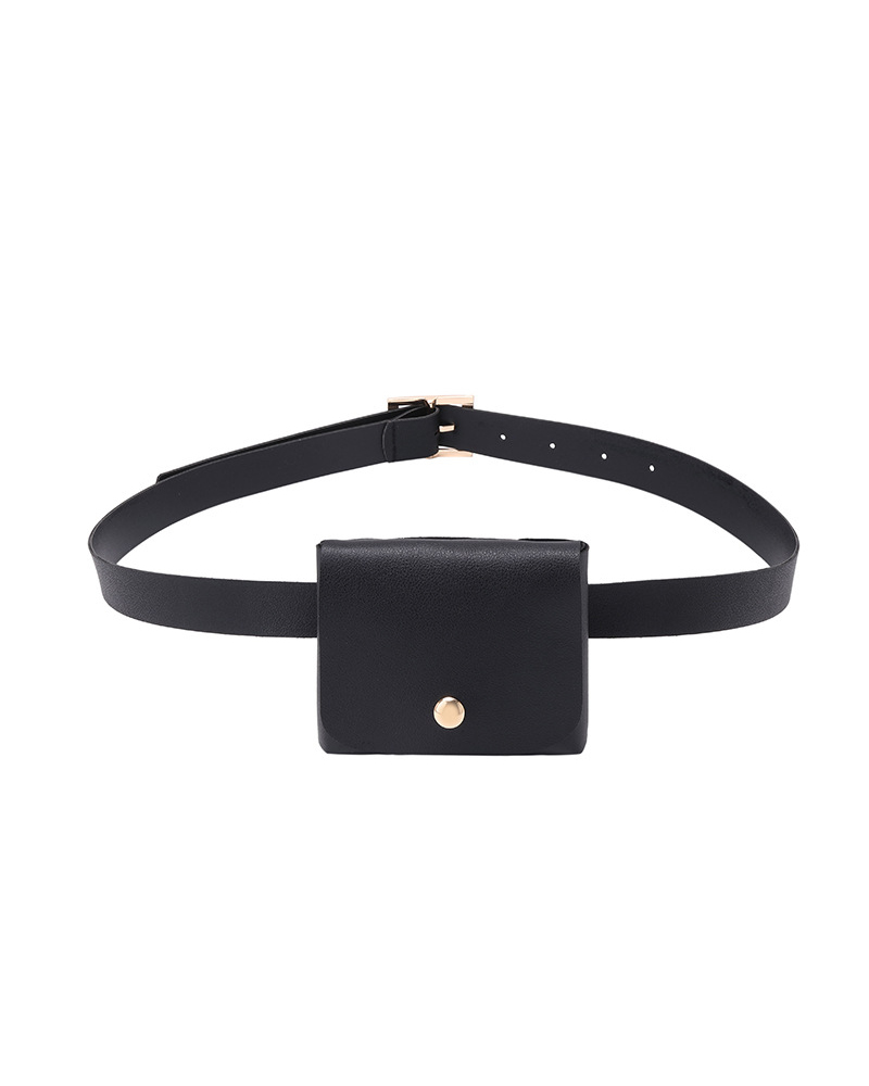 

1pc Minimalist Belt With Fanny Pack, Black