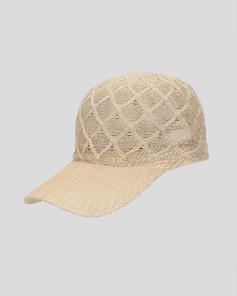 

Adjustable Chunky Knitted Baseball Cap, Beige