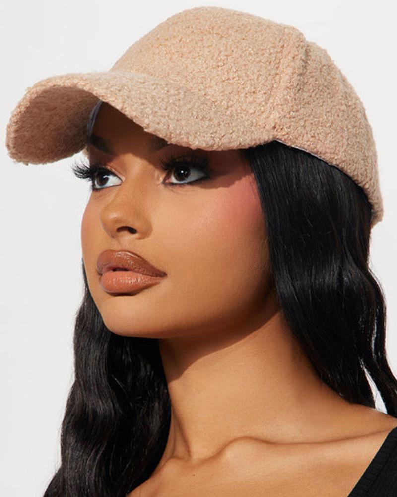 

Fuzzy Trendy Winter Baseball Cap, Khaki