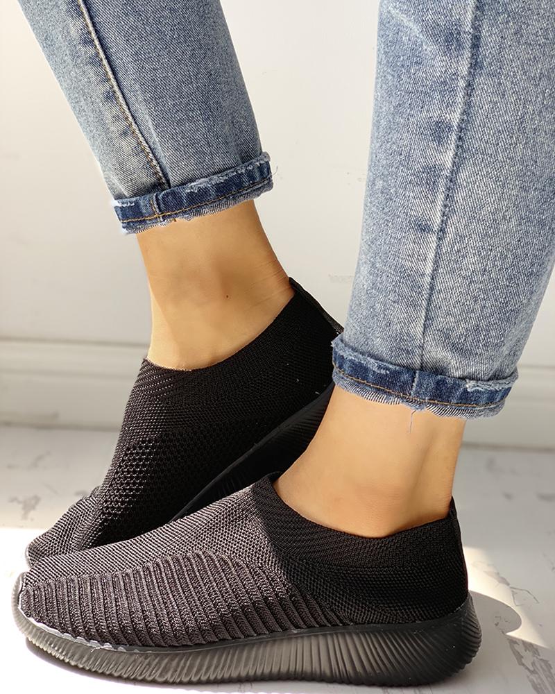 

Net Surface Breathable Knitting Shoes, Black