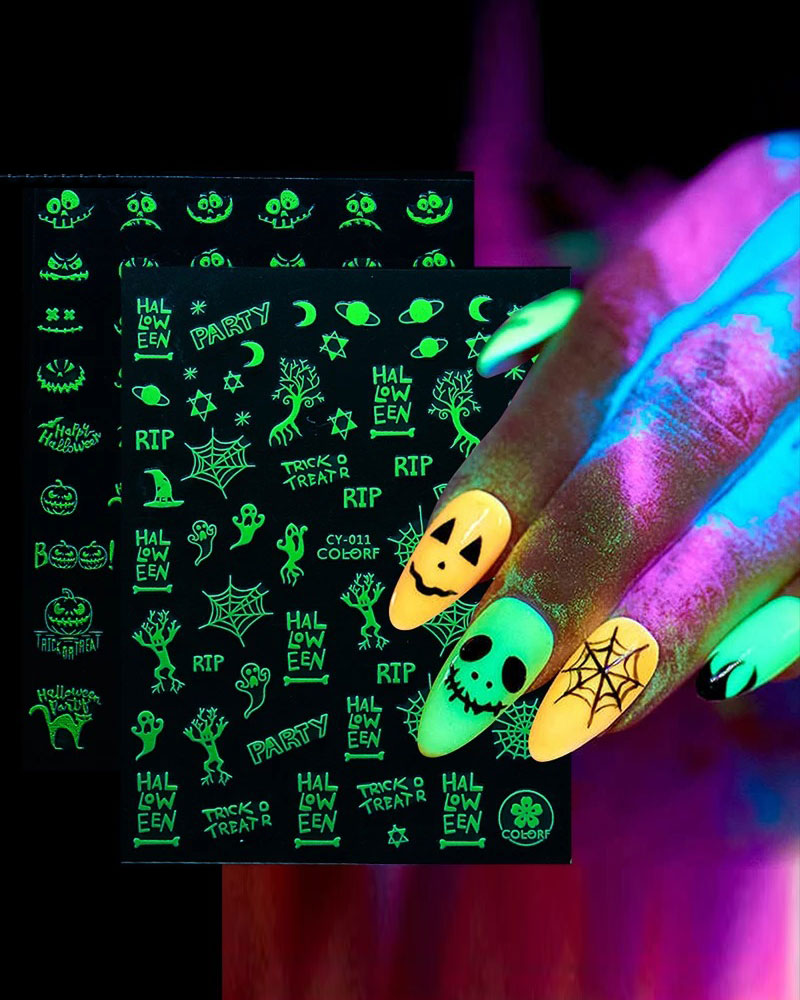 

1sheet Halloween Luminous Nail Art Sticker, Style1