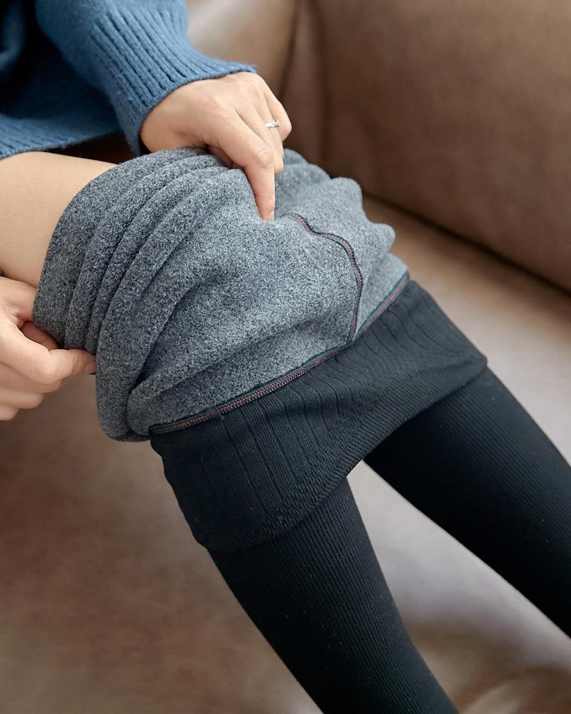 

High Waist Thermal Warm Fleece Lined Tights, Black