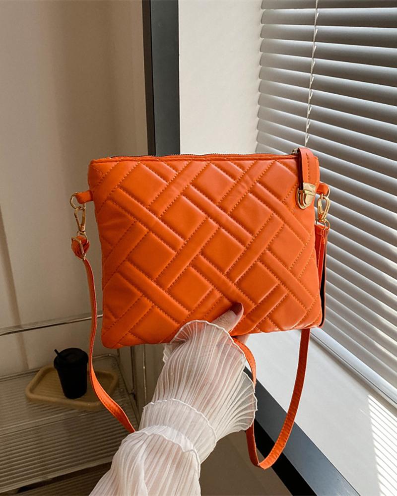 

Bolsa de ombro acolchoada com alça ajustável com design de zíper, Orange