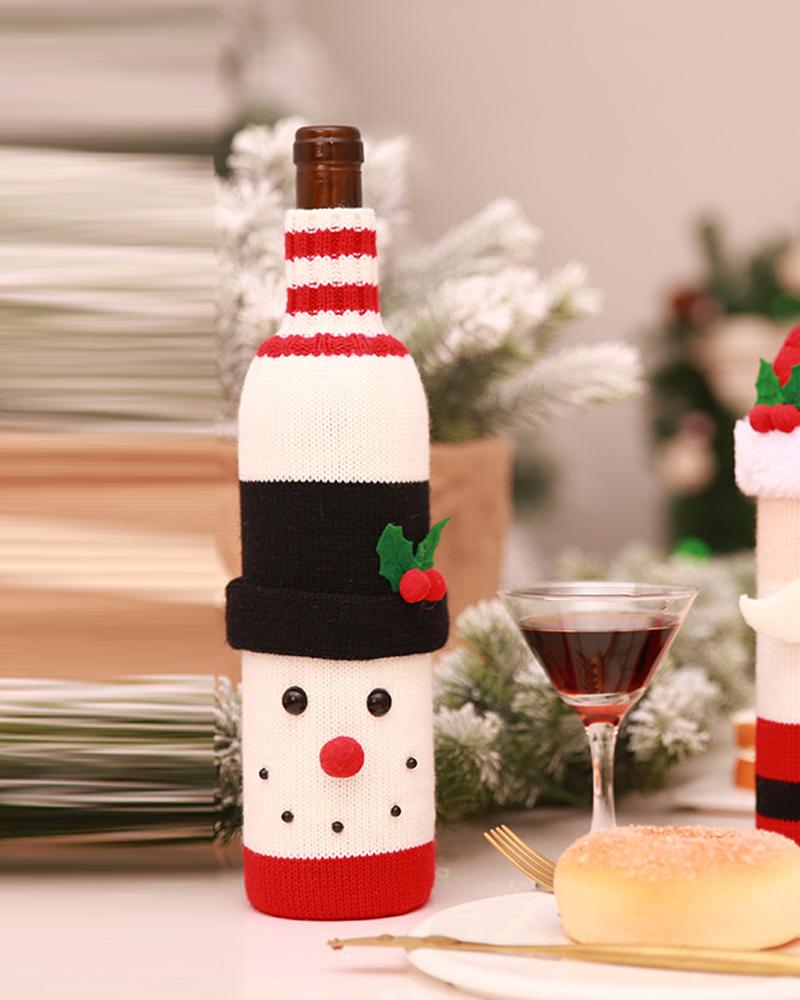 

1pc Christmas Wine Bottle Cover Champagne Wine Bottle Cap Topper Holiday Christmas Decoration Ornament, Style2